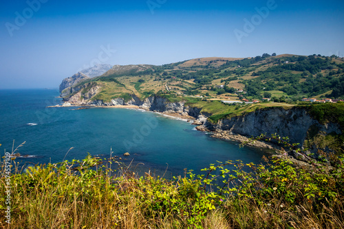 Ocean and cliffs view in Laredo, Cantabria, Spain