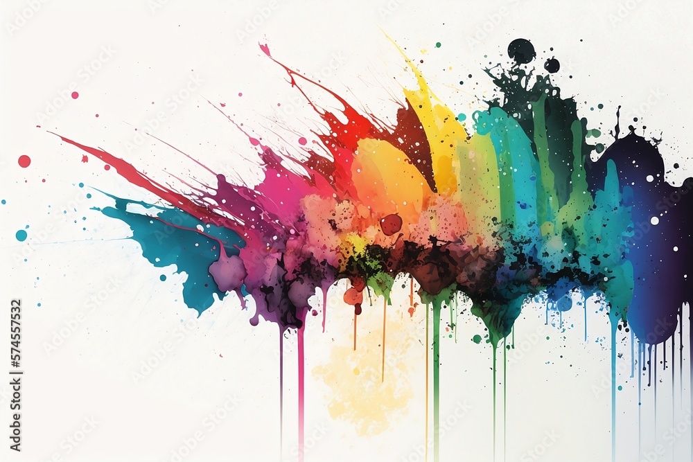 Fototapeta premium abstract watercolor background with splashes generative ai