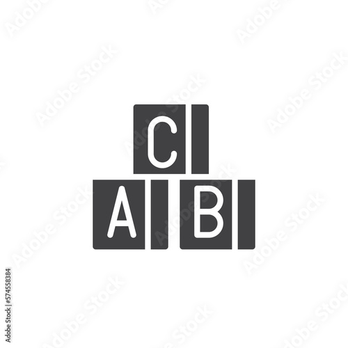 Alphabet cubes vector icon