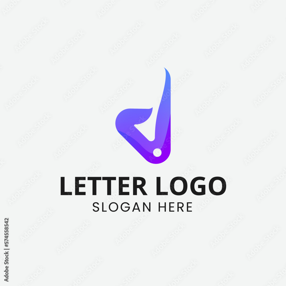 Letter D logo icon design. D logo shape. Usable for business and people logos. D letter logo design template
