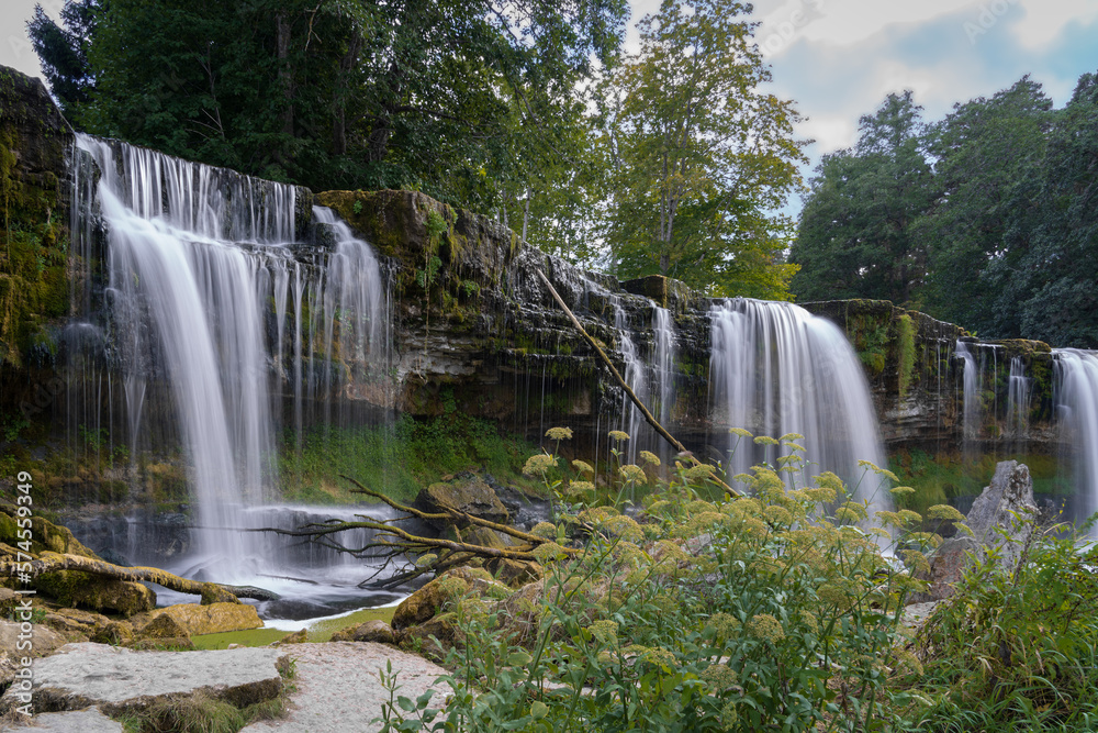 Obraz premium Natural landscape. Jägala waterfall in Estonia in summer.