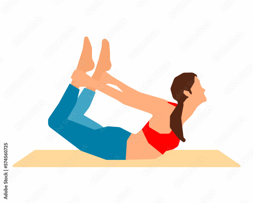 Bow Yoga pose, woman practicing yoga exercise Healthy lifestyle. Bow Yoga pose, woman practicing yoga exercise Healthy lifestyle.