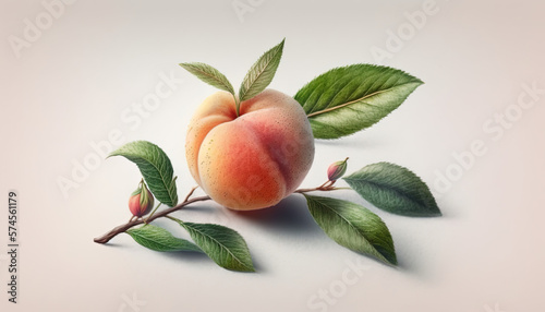 Peach - Fruit - Watercolor - Generative AI Art