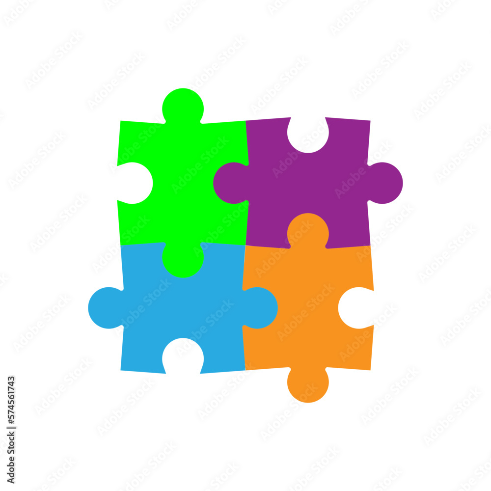 Colorful puzzle pieces Colorful puzzle pieces