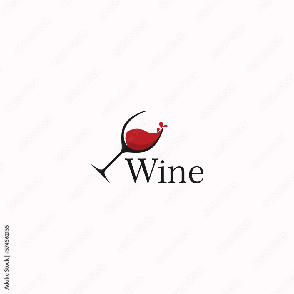wine glass logo. red wine simple and luxurious logo design template wine glass logo. red wine simple and luxurious logo design template
