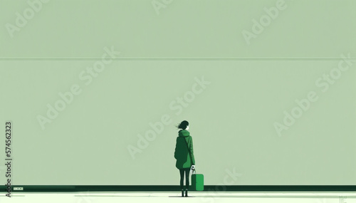 a person waiting on a platform for the next train 