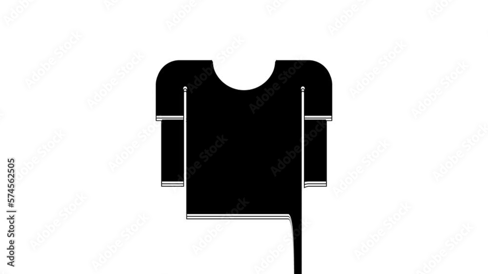 Black Long sleeve shirt icon isolated on white background. 4K Video motion graphic animation Black Long sleeve shirt icon isolated on white background. 4K Video motion graphic animation