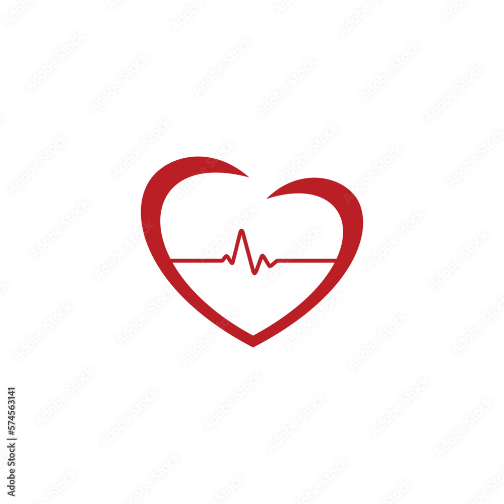 Creative Love Logo With Cardiogram Line for Cardiology, Creative Heart Logo With EKG Line for Cardiology Creative Love Logo With Cardiogram Line for Cardiology, Creative Heart Logo With EKG Line for Cardiology