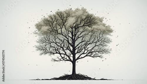 tree silhouette with roots