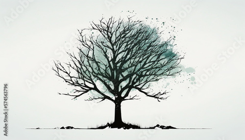 silhouette of a tree in winter