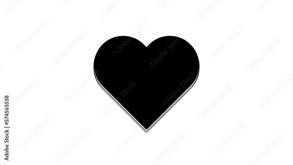 Black Heart icon isolated on white background. Romantic symbol linked, join, passion and wedding. Valentine day symbol. 4K Video motion graphic animation Black Heart icon isolated on white background. Romantic symbol linked, join, passion and wedding. Valentine day symbol. 4K Video motion graphic animation