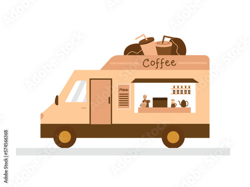 truck with boxes for coffee business