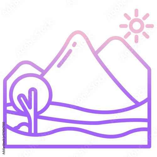 Mountain and river icon