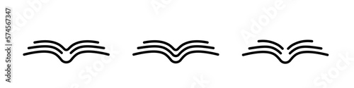 Open book icon pictogram set illustration