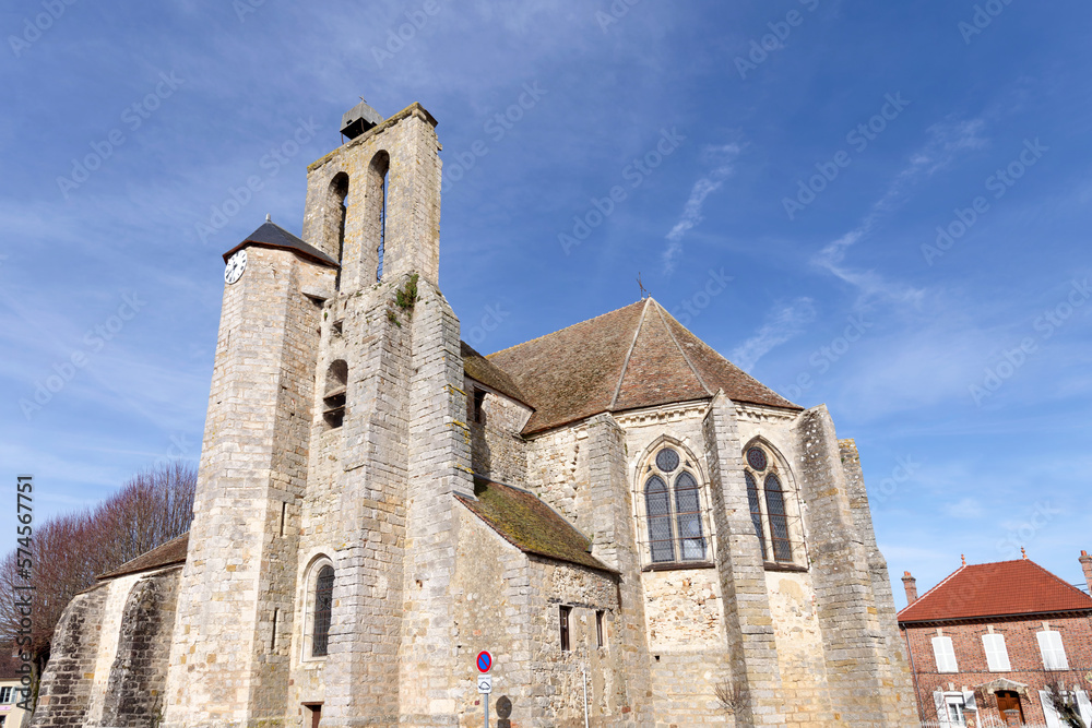 Church of the Flagy village in Ile de France region