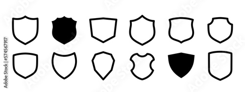 Shield, protection and security symbol set illustration