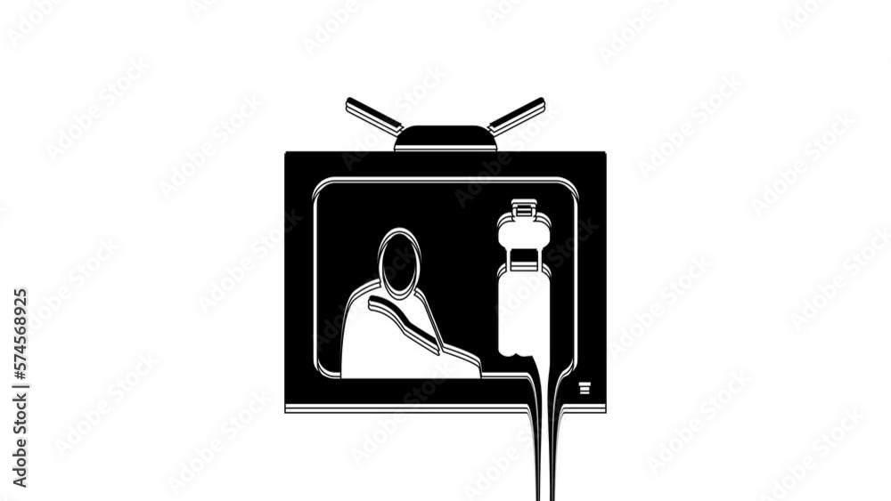 Black Stop plastic pollution icon isolated on white background. Ecological poster. 4K Video motion graphic animation Black Stop plastic pollution icon isolated on white background. Ecological poster. 4K Video motion graphic animation