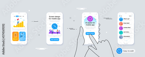 Set of Leaves, Leaf and Life insurance line icons. Phone ui interface. Include Organic product, Coronavirus, Prescription drugs icons. Moisturizing cream, Nurse, Medical mask web elements. Vector