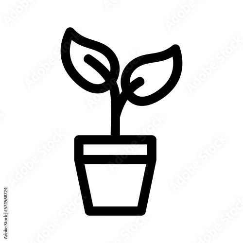 flower pot icon or logo isolated sign symbol vector illustration - high quality black style vector icons
