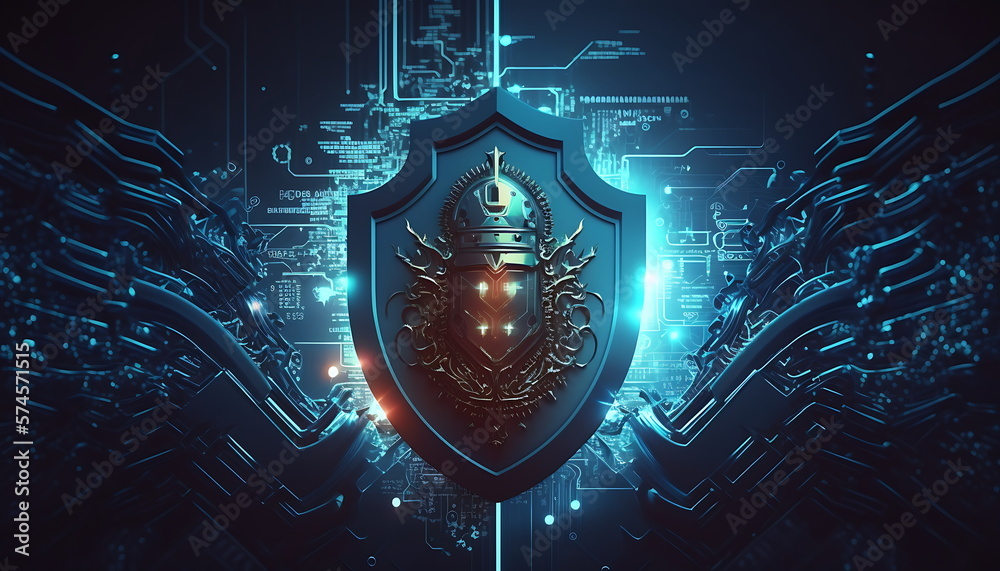 Fototapeta premium Securing the Future of Technology: The Intersection of Cyber security, Internet, Computers, and Artificial Intelligence