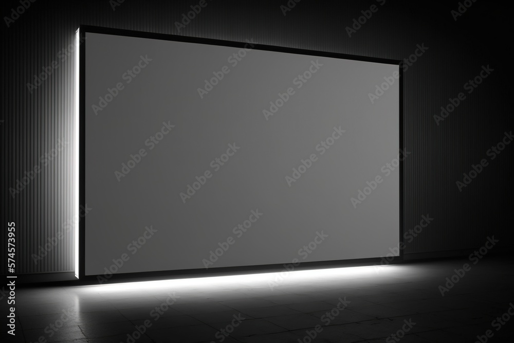 Large blank tv screen presentation. Generative AI.
