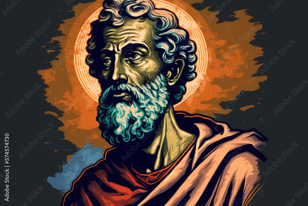 Illustration of Saint Peter Apostle of Christ. 