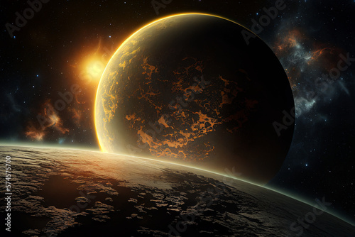 Planets in the universe that are beautiful and worth exploring With Generative AI © Natthithin