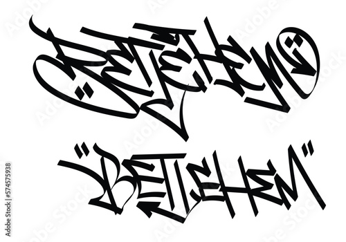 black white graffiti tag BETLEHEM photo