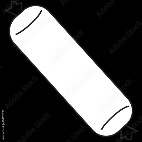 Vector, Image of bolster icon,Black and white color, on black background