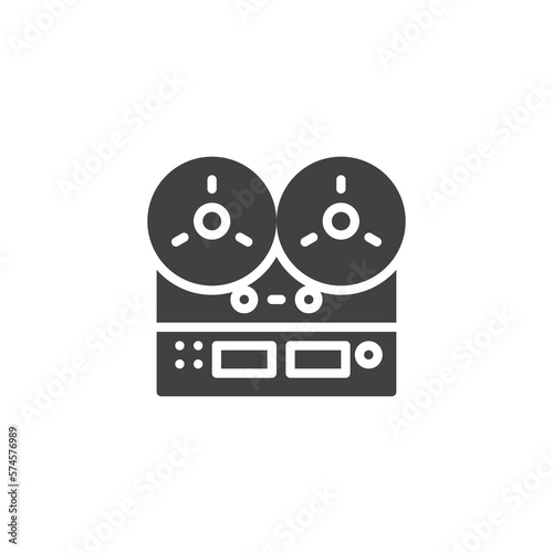Reel-to-reel tape recorder vector icon