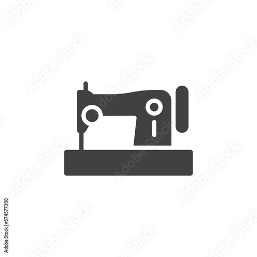 Vintage sewing machine vector icon