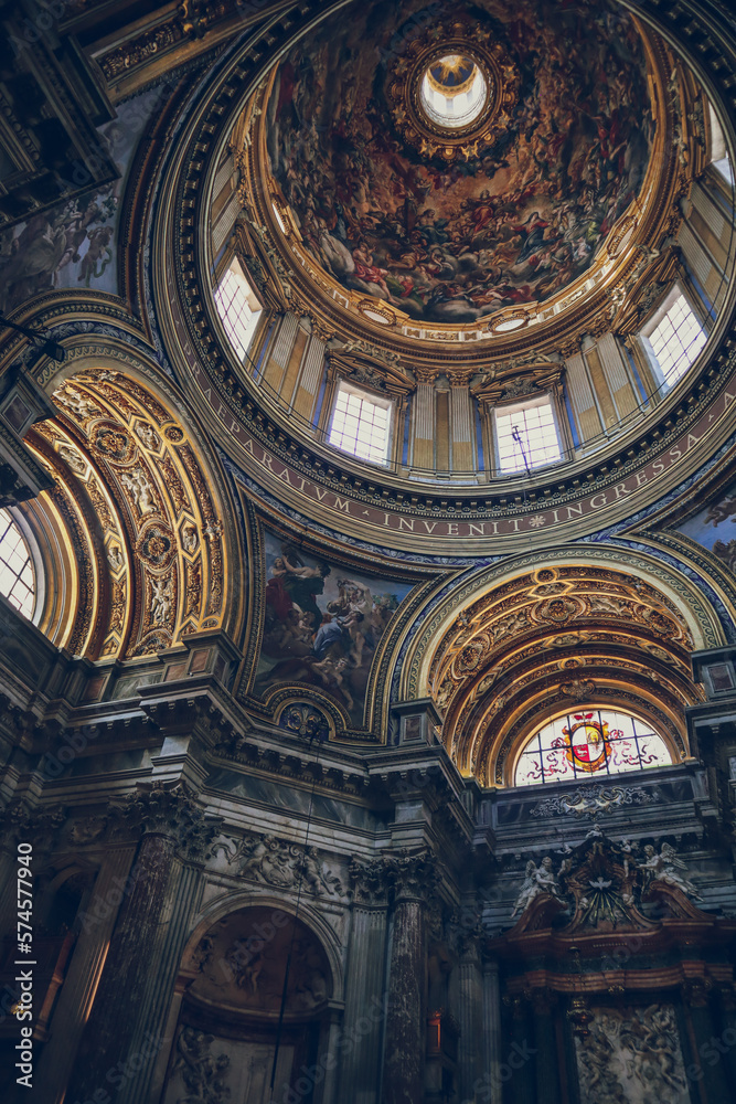 Interior of Sant' Agnese in Agone Church, Piazza Navona, Rome, Italy, Roma, Italia