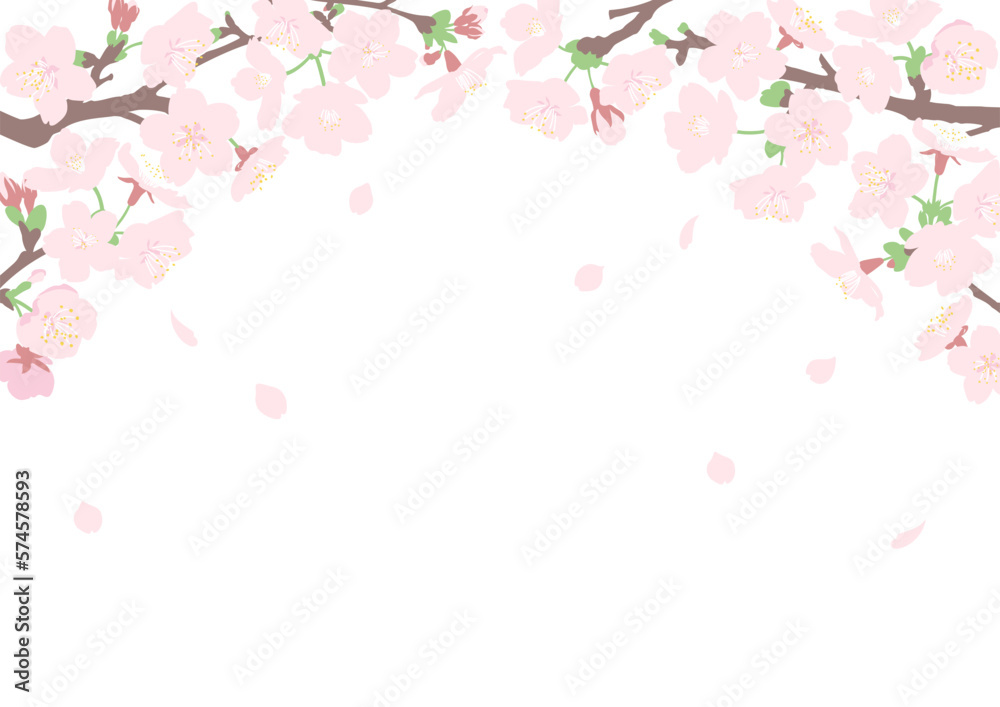花びらが舞う桜の花のトンネルフレーム A4サイズ横型 花びらが舞う桜の花のトンネルフレーム A4サイズ横型