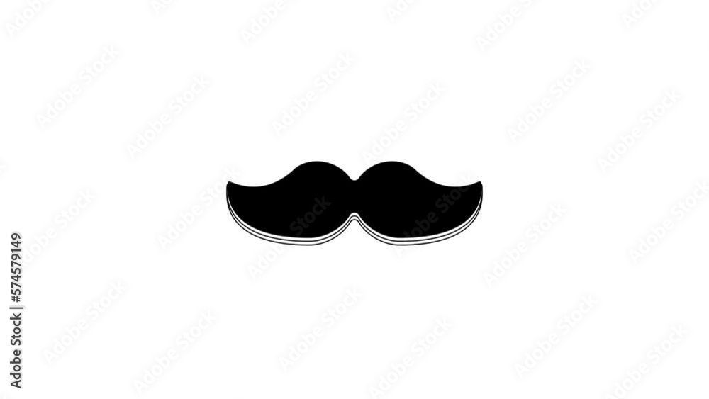 Black Mustache icon isolated on white background. Barbershop symbol. Facial hair style. 4K Video motion graphic animation Black Mustache icon isolated on white background. Barbershop symbol. Facial hair style. 4K Video motion graphic animation