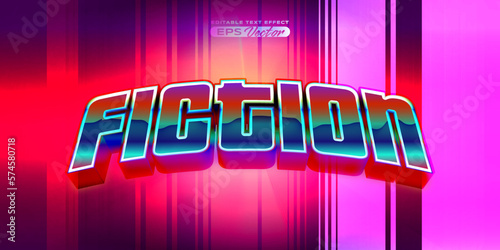 Retro text effect fiction futuristic editable 80s classic style with experimental background, ideal for poster, flyer, social media post with give them the rad 1980s touch