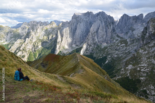 Canvas Print The mountains of the Prokletije National Park in the autumn near the Grebaje Valley of Montenegro