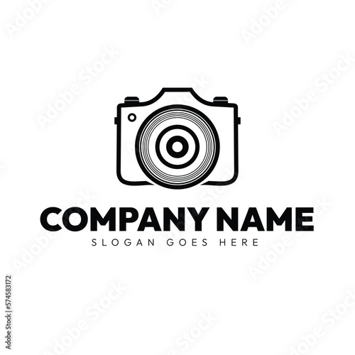 Creative and Minimal Black and White Camera Logo design, Studio, Photography Logo Illustration vector