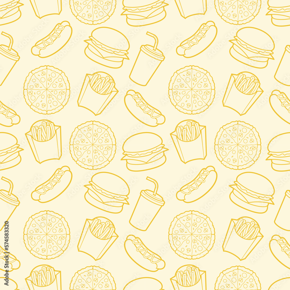 fast food design vector seamless pattern