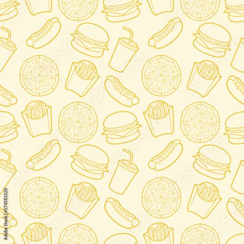 Tela fast food design vector seamless pattern