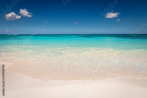 Tropical beach in caribbean sea, idyllic Saona island, Dominican Republic © Aide