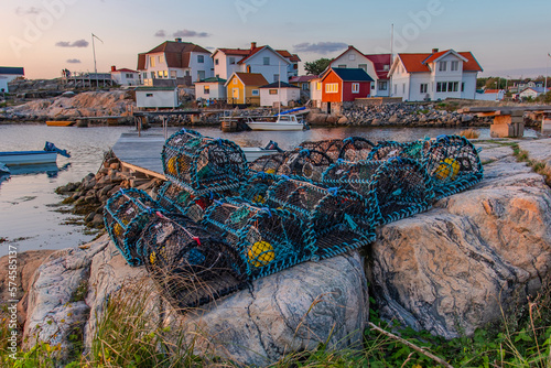 Villaggio sull'isola di Vrango, arcipelago di Goteborg, Svezia
