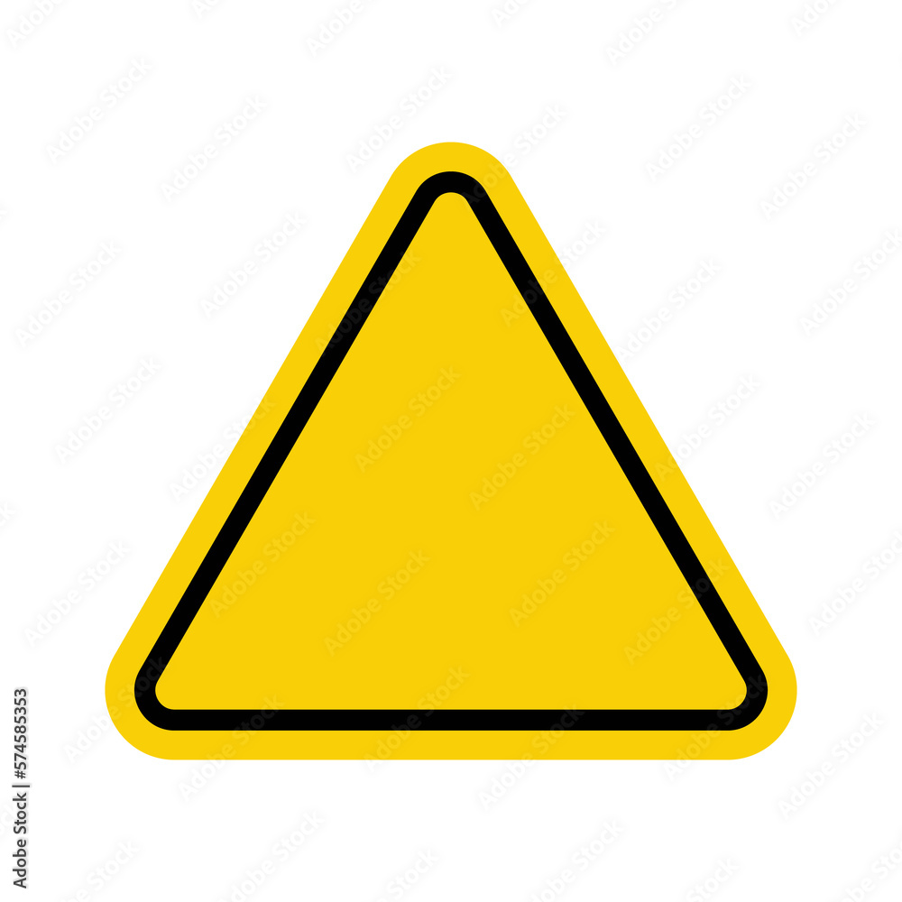 Warning sign yellow triangle with empty space inside. Attention. Danger zone. Another danger. Warning sign yellow triangle with empty space inside. Attention. Danger zone. Another danger.