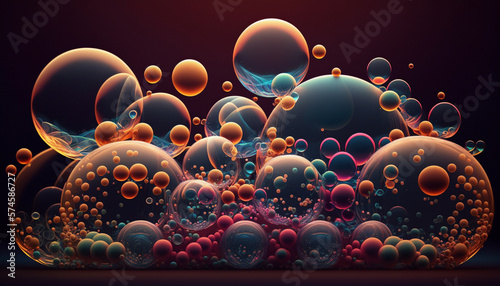 Abstract Colorful Bubbles Background - Generative AI