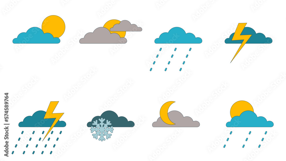 Naklejka premium weather icons set