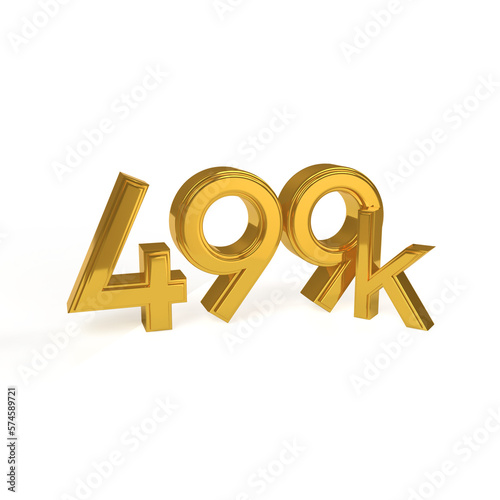 499k Gold 3d render. 499k sale off 