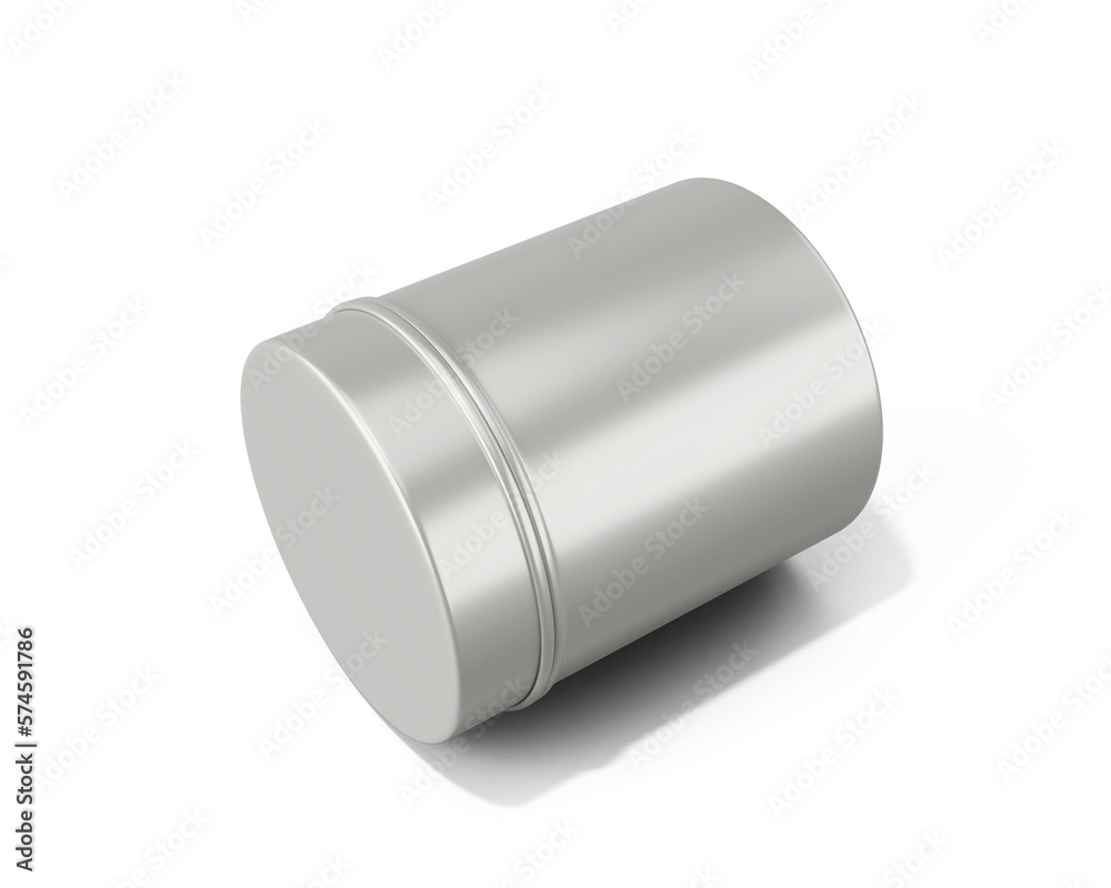 Aluminum jar packaging isolated on transparent background, prepared for mockup, 3D render