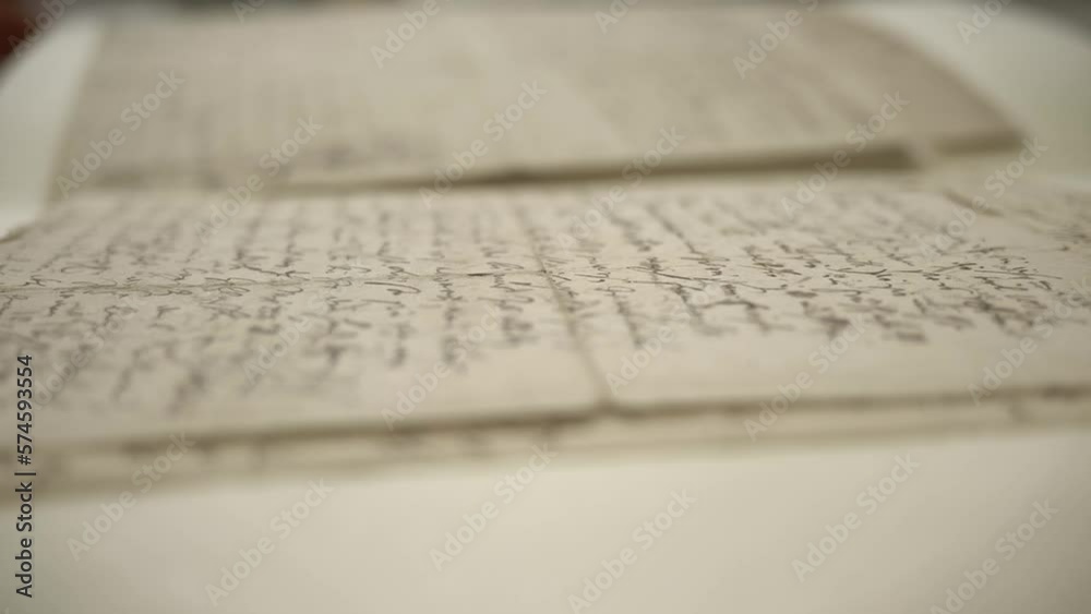 old historic documents constitution slider shot in archives handwriten letter