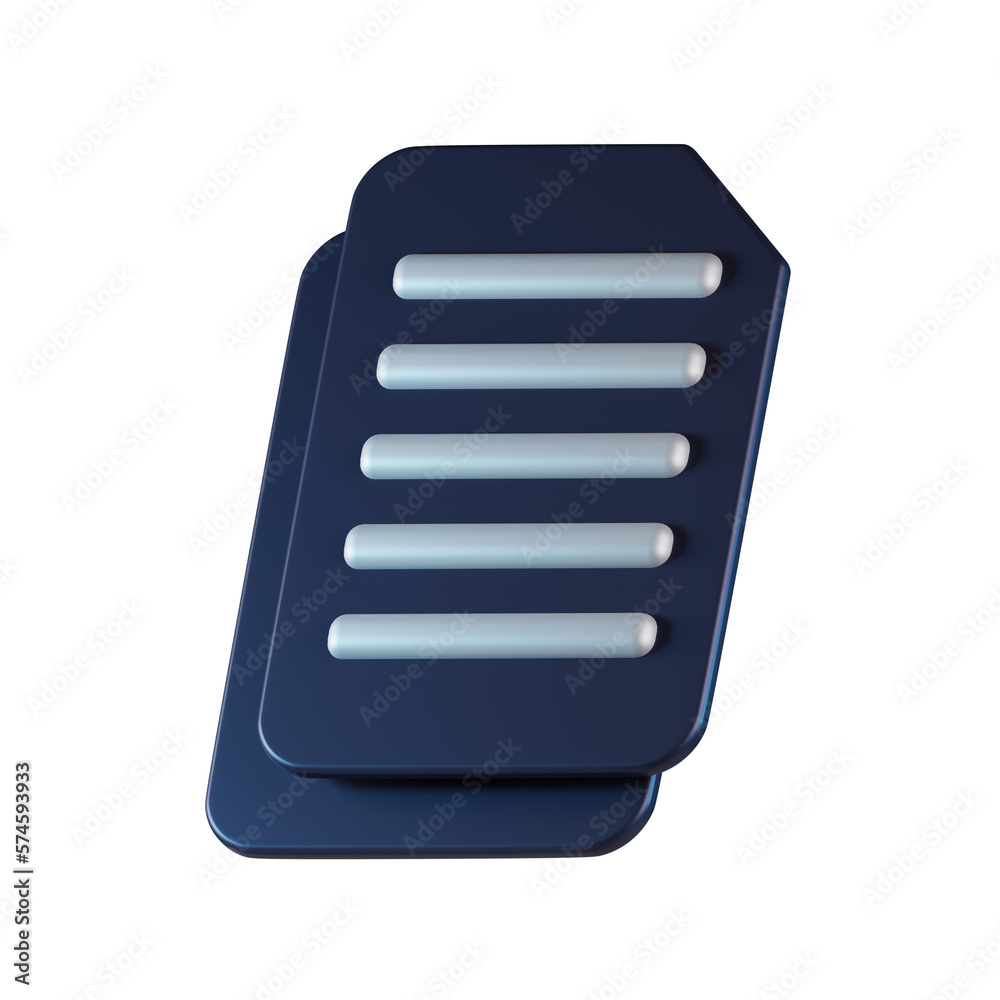 Duplicate Document 3D Icon Duplicate Document 3D Icon