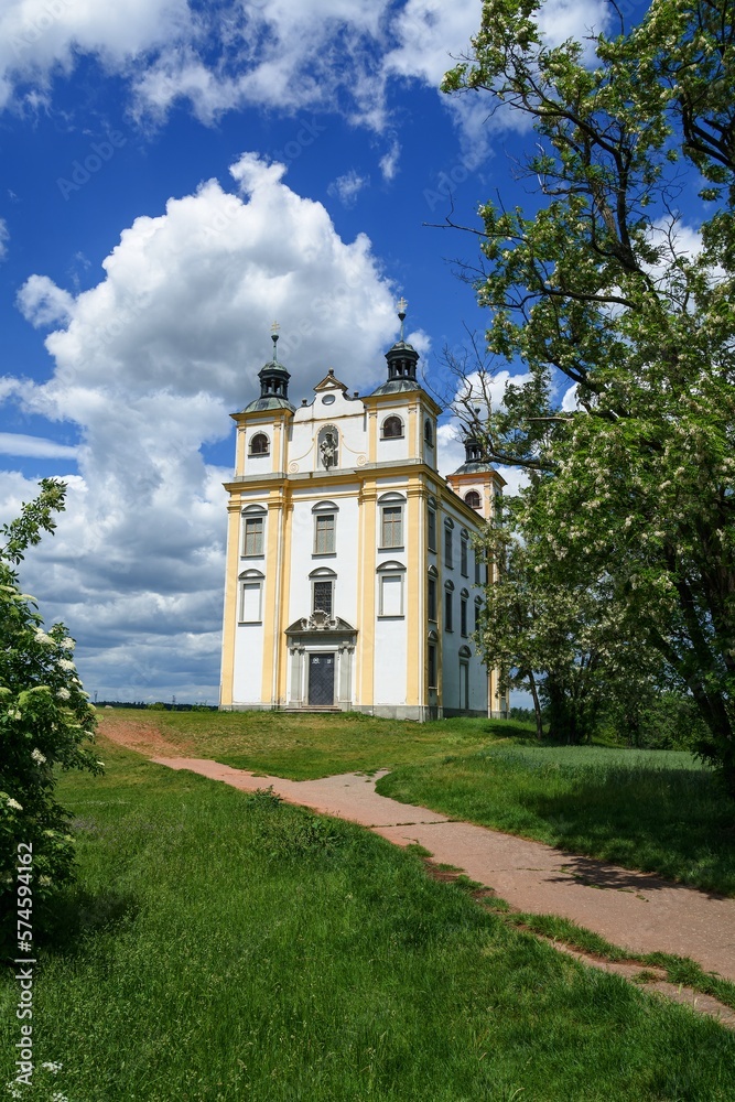 Walkway to the chapel of St. Florian. Moravian Krumlov. Czechia.
