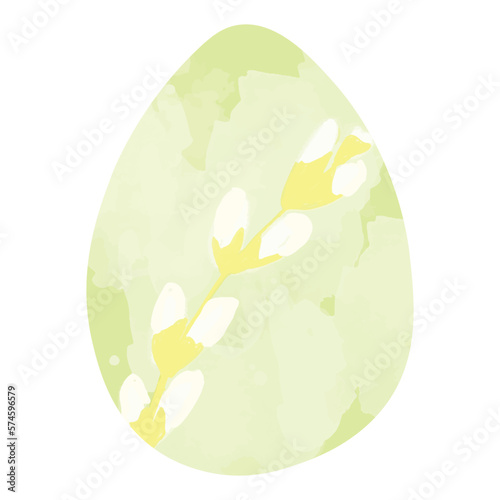 Painted Easter egg on white background